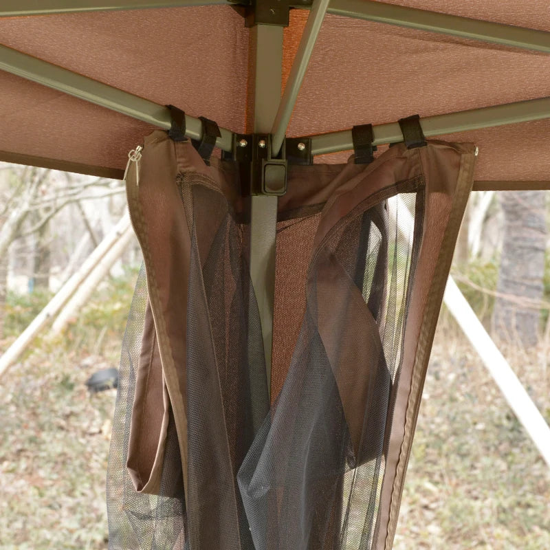 Brown Hexagonal Pop Up Gazebo