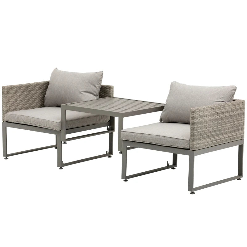 Adjustable Grey Bistro Sofa Set With Coffee Table