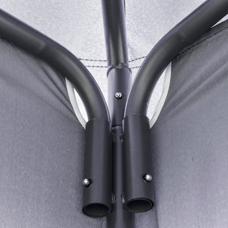 3.5m x 3.5m Side-Less Outdoor Canopy With 2-Tier Roof Steel Frame