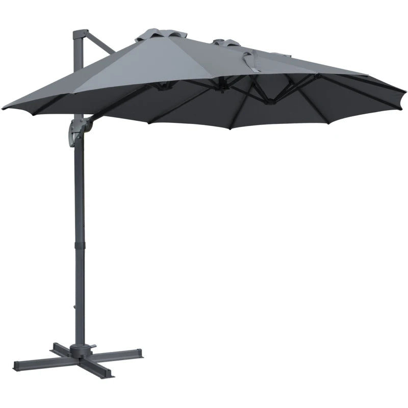 Grey  4.5m Patio Parasol - 360° Rotation