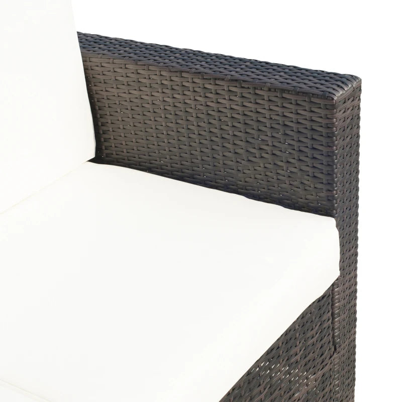 Brown Two-Seater Rattan Sofa