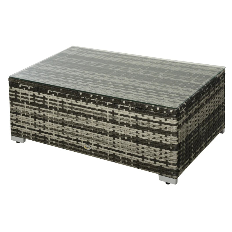 Mixed Brown L-Shaped 3 Seater Sofa With Dark Grey Cushions, Striped Pillows and Glass Top Coffee Table