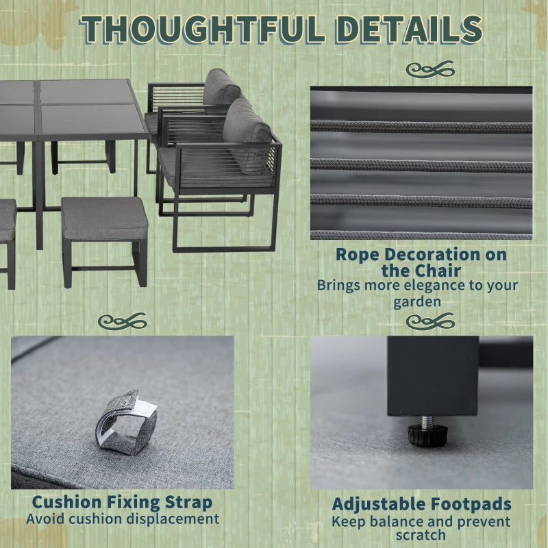 8 Seater Aluminium Outdoor Dining Set