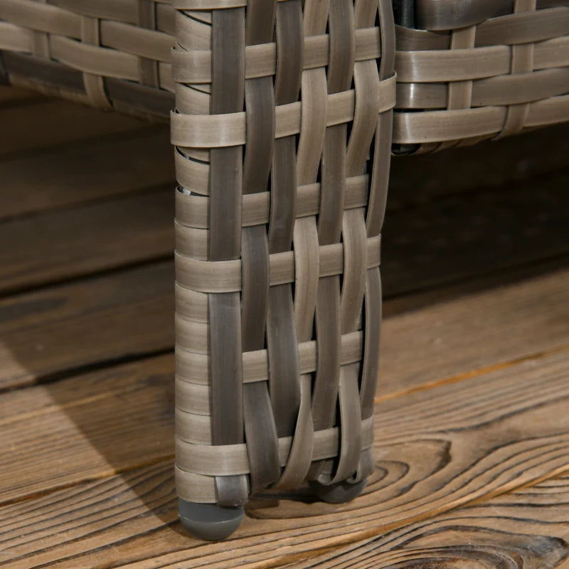 Dark Brown 3 Piece Set With Ash Grey Cushions & Storage Unit