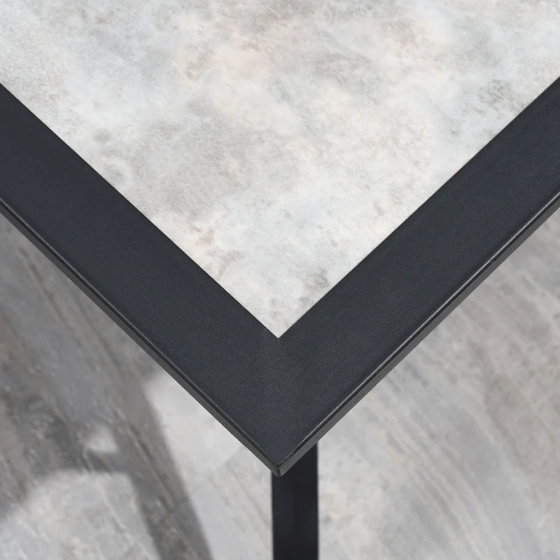 6 Seater Outdoor Dining Set With Parasol Hole & Breathable Mesh Fabric Seats