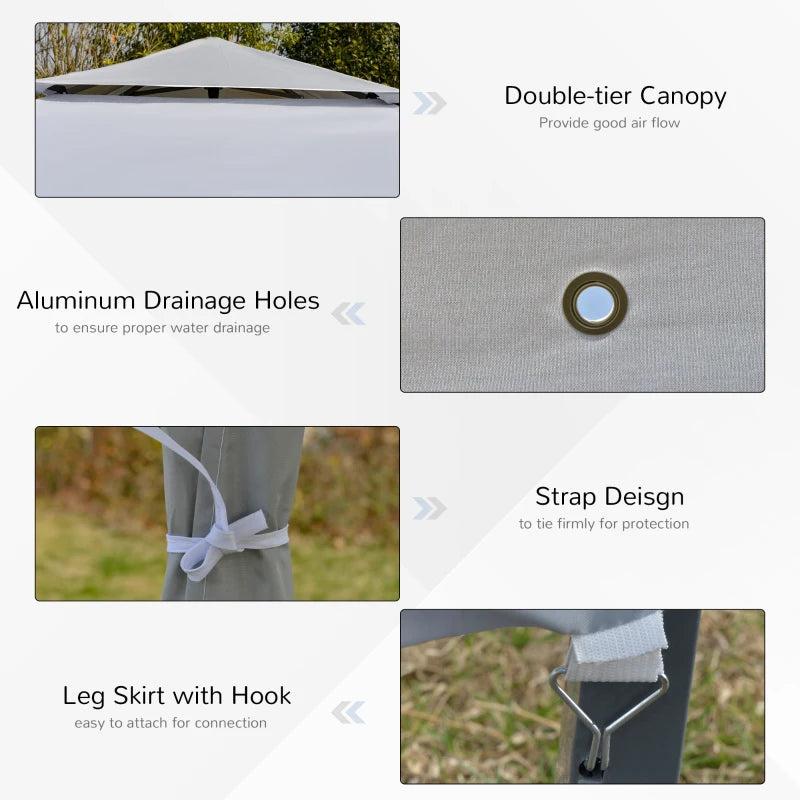 Grey 4m x 4m Pop-up Gazebo with Roller Bag & Adjustable Legs