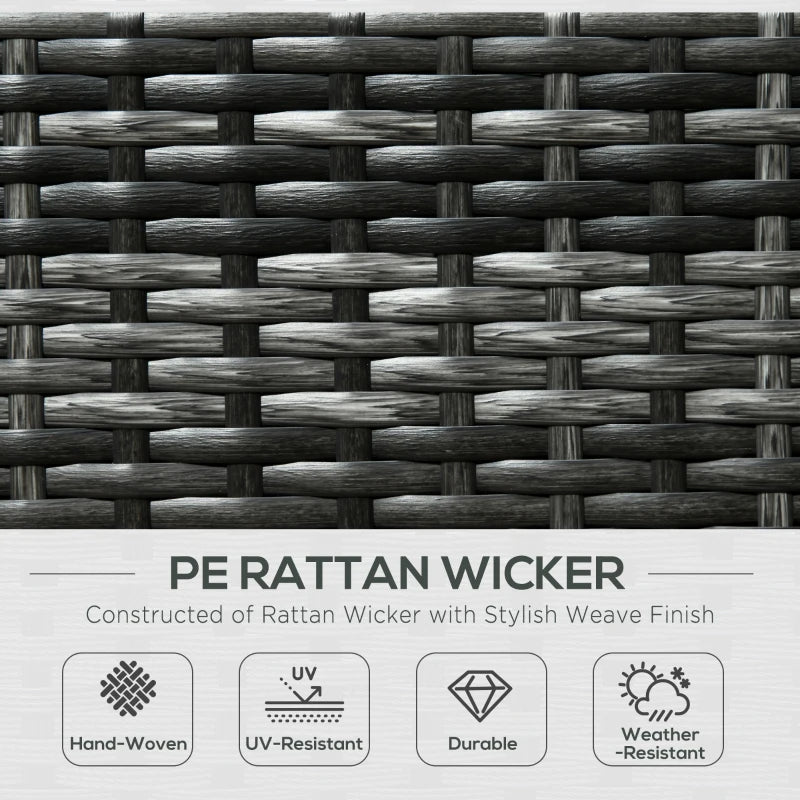 Grey 8 Piece Rattan Corner Sofa Set With Washable Cushion Covers & Tempered Glass Table