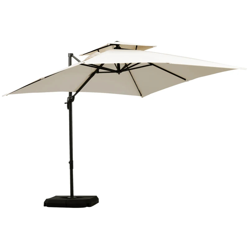 265H x 270L x 270W Two Tiered Cream Cantilever Parasol