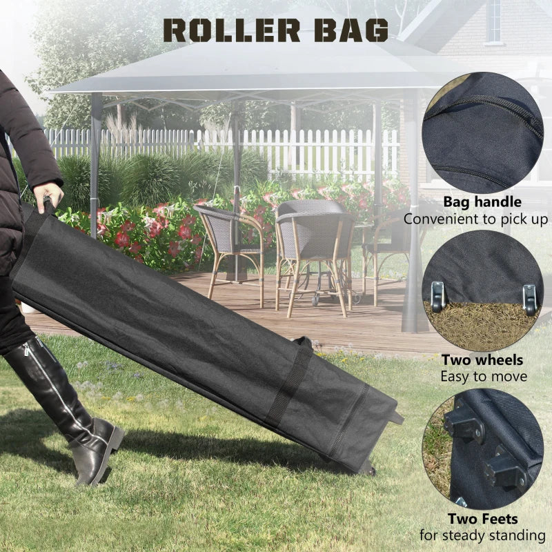 4m x 4m Dark Grey Pop-up Gazebo With Steel Frame