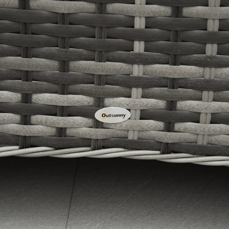 4 Pieces Outdoor PE Rattan Sofa Set with Glass Top Coffee Table, Mixed Grey