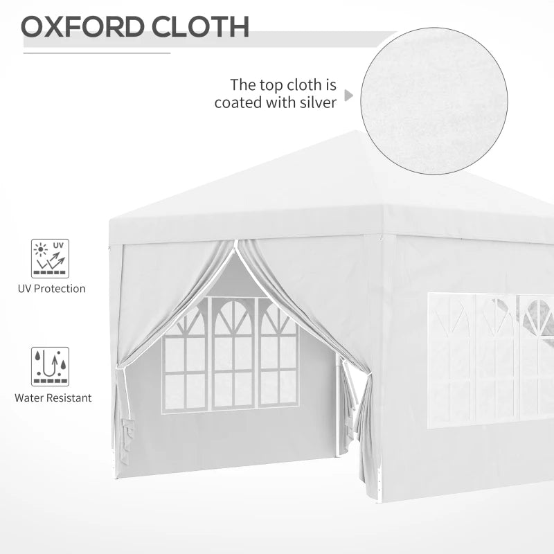3m x 3m White Pop Up Gazebo
