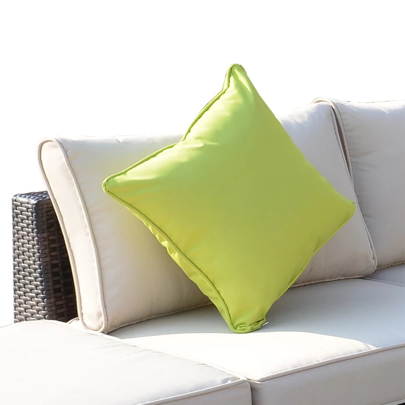 Mixed Brown 8 Piece Rattan Corner Sofa Set with Thick Cushions and Glass Top Table