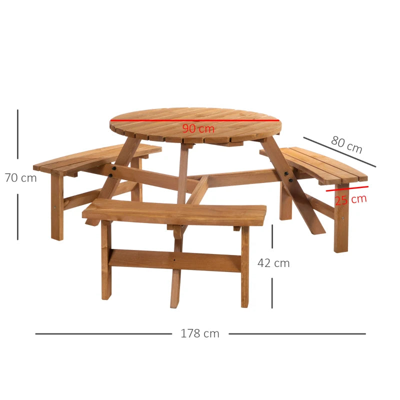 Wooden Pub Parasol Table and Bench Set