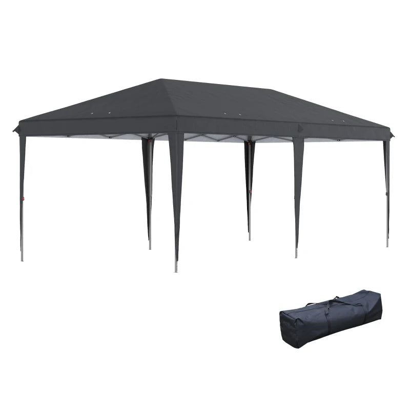 Black Pop Up Gazebo - Height Adjustable With Carrying Bag