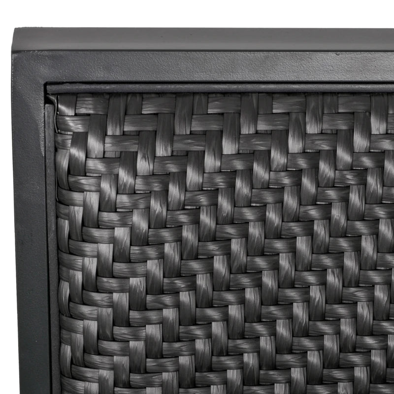 Deep Grey 4 Piece Aluminum PE Rattan Sofa Set With Coffee Table