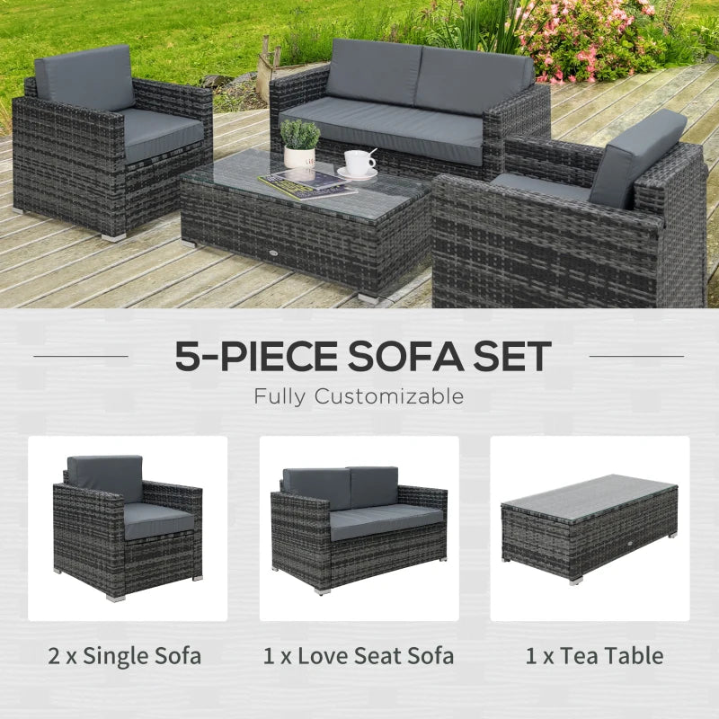 Grey 4 Piece Detachable Furniture Set With Cushions