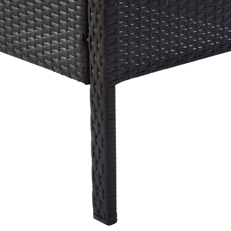 Brown 2 Seater Rattan Bistro Set With Glass Top Table