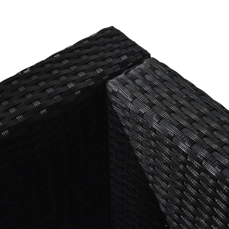 Black 3 Piece Rattan Bistro Set with 10cm Cushions