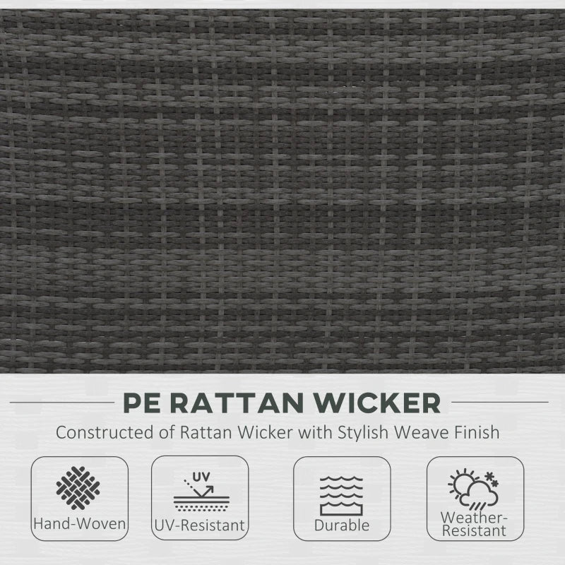 4 Piece Rattan Furniture Set with Cushions, Loveseat, 2 Armchairs and Glass Top Coffee Table