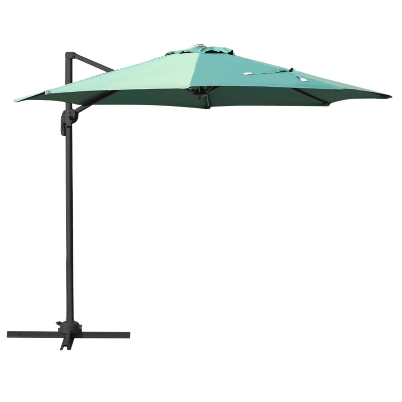 2.94m x 2.48H Green Parasol With 360° Rotation