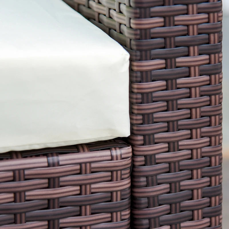 6 Piece Wicker Sofa - Brown Aluminium Frame With Cushions
