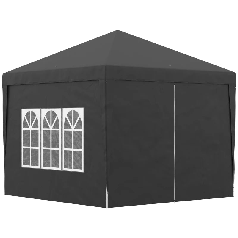 Black 3m x 3m Pop Up Gazebo