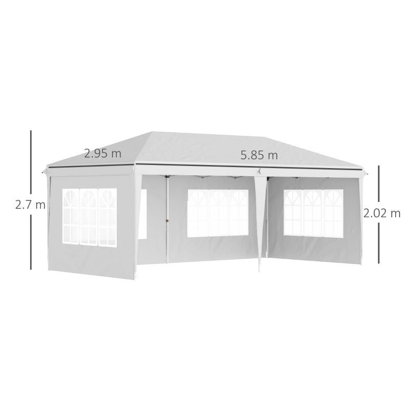 3m x 6m White Pop Up Gazebo