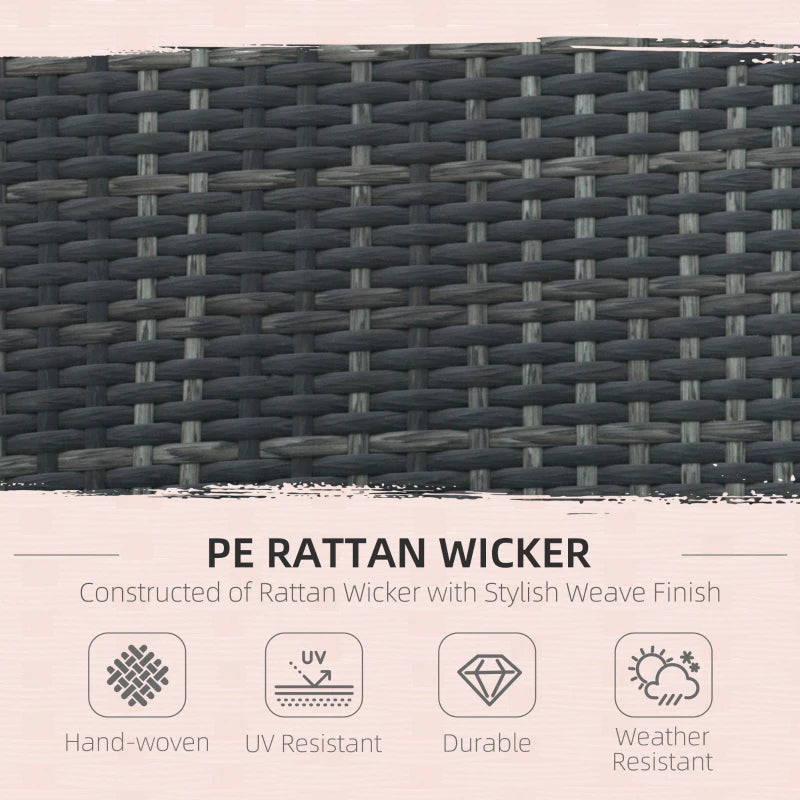 Grey 7 Piece Rattan Dining Set - 4 Armchairs & Extras