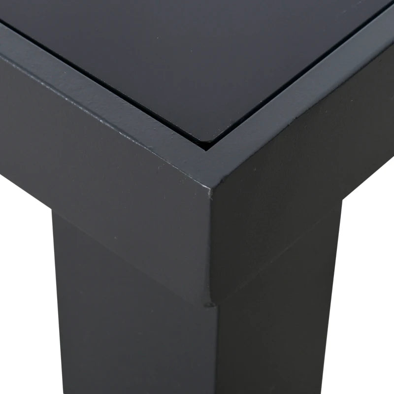 Deep Grey 4 Piece Aluminum PE Rattan Sofa Set With Coffee Table