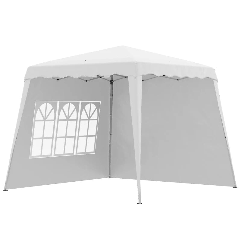 Pop Up Gazebo with 2 Sides, Slant Legs and Carry Bag