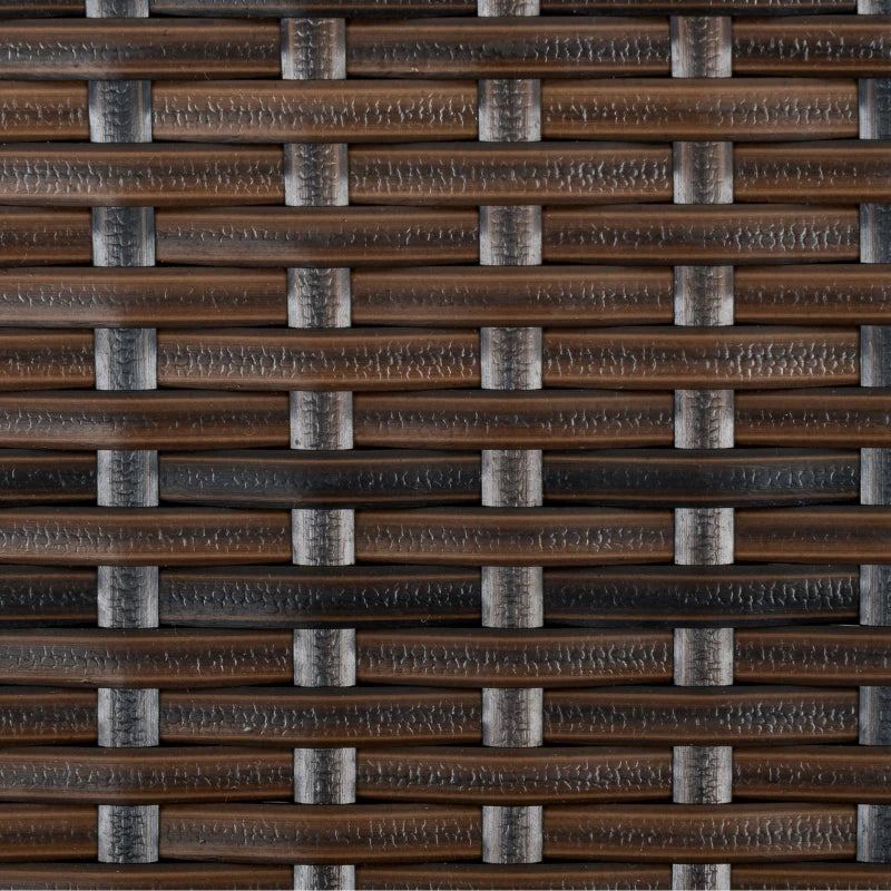 Brown 6 Piece Rattan Dining Set With Dark Grey Cushions