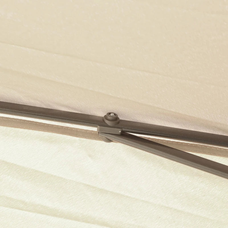 Beige Foldable Pop Up Gazebo with Zippered Mesh Sidewalls