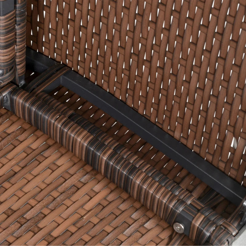 Brown 6 Piece Rattan Dining Set With Dark Grey Cushions