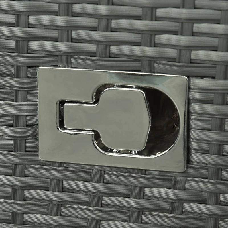 3-Seater Orange Cushioned Rattan Sofa With 2 Armchairs and 2 Footstools + Coffee Table