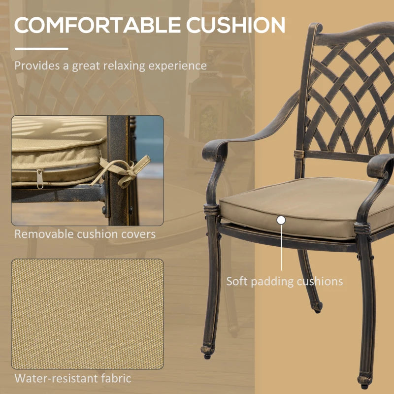 Bronze 7 Piece Cast Aluminium Patio Furniture Set