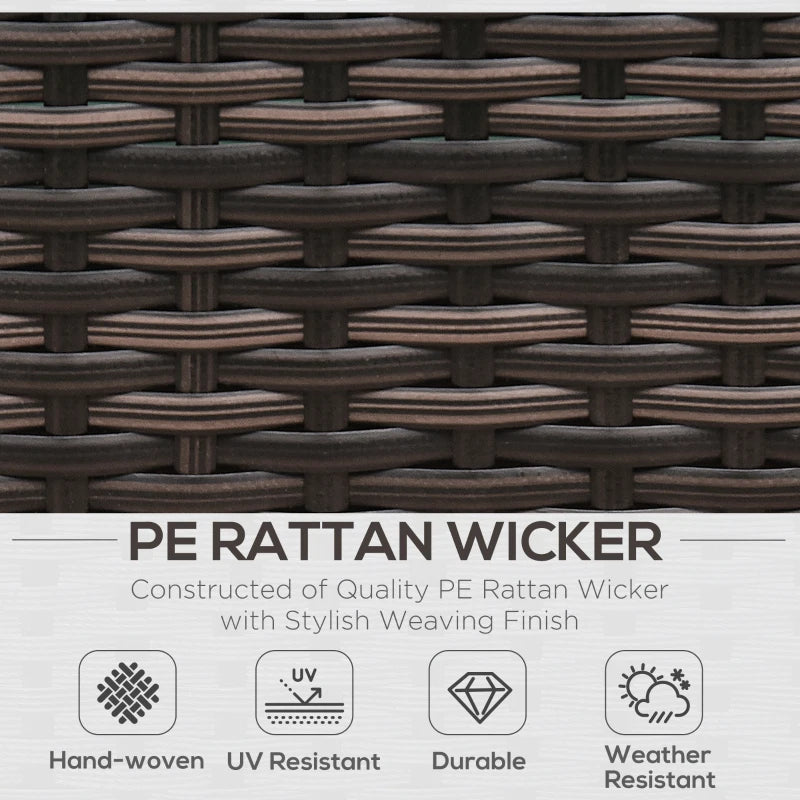 Mixed Brown 8 Piece Rattan Corner Sofa Set with Thick Cushions and Glass Top Table