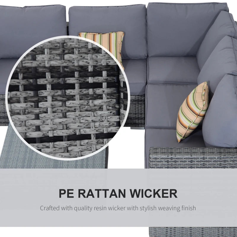 Grey 4 Piece Conservatory Dining Set With Coffee Table