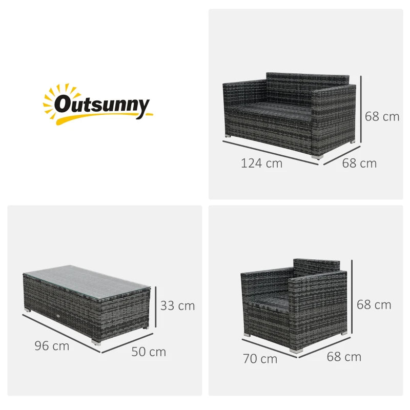 Grey 4 Piece Detachable Furniture Set With Cushions