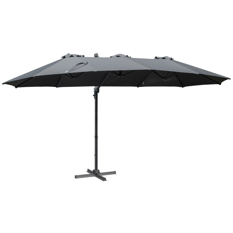 Grey  4.5m Patio Parasol - 360° Rotation