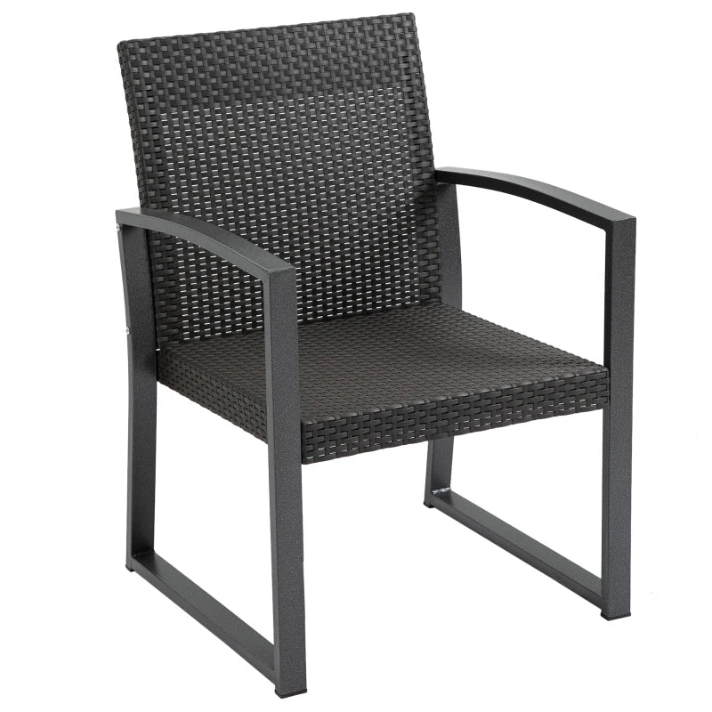 Brown Rattan Style Bistro Set - Conservatory Furniture