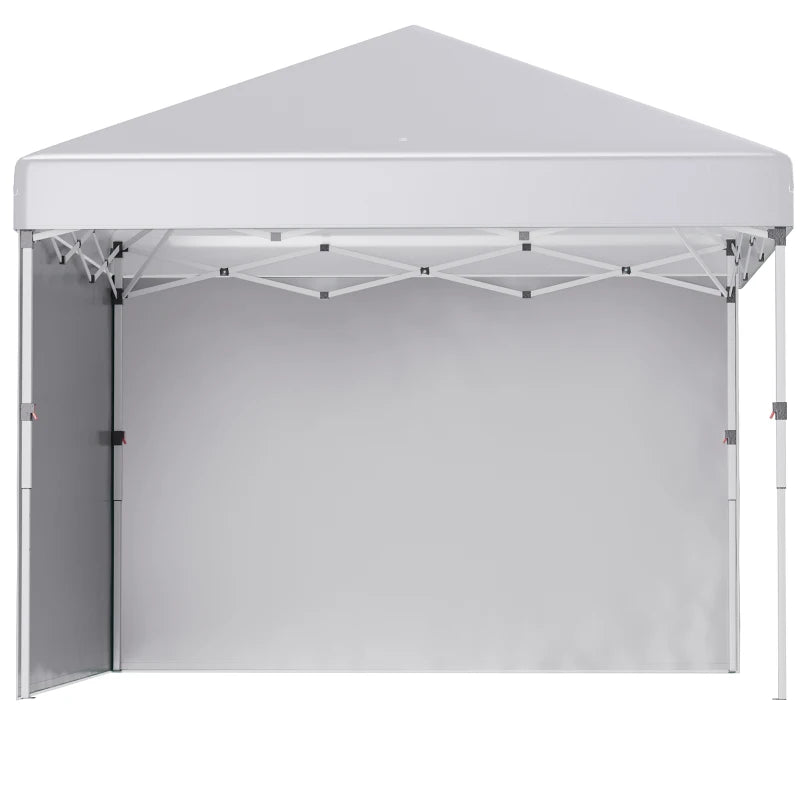 3m x 3m White Pop Up Gazebo with 2 Sidewalls