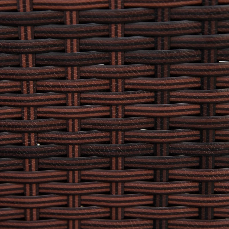 Brown 2-Seater 2-in-1 Rattan Convertible Sofa Daybed