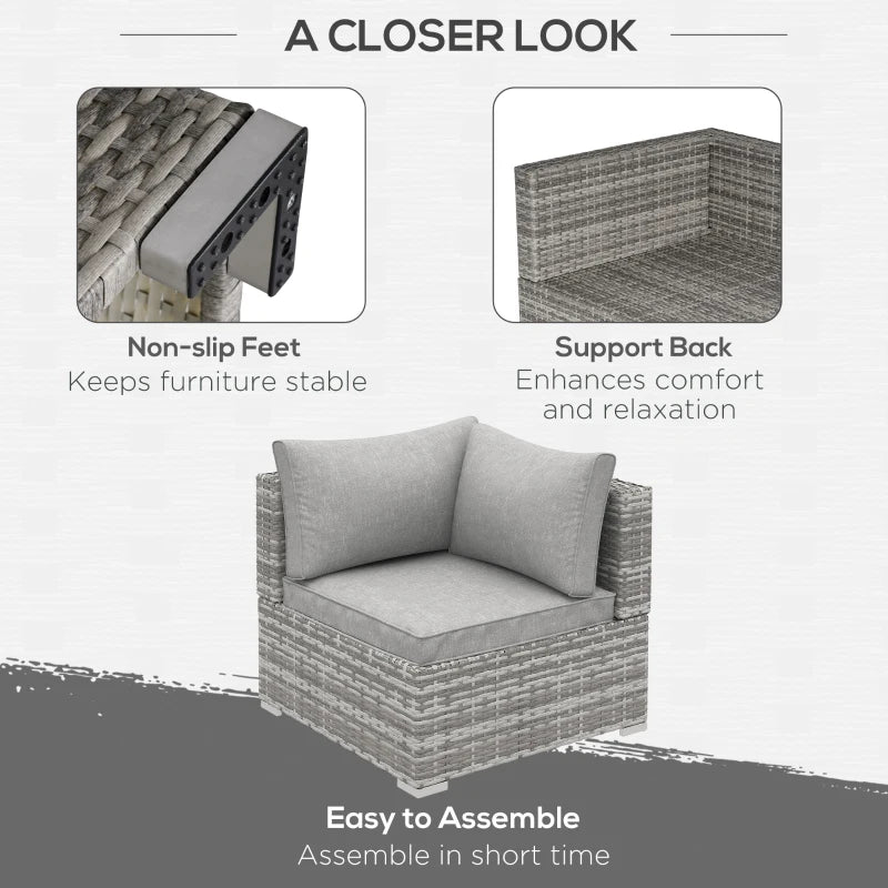 Light Grey Rattan Single Sofa Chair With Cushions