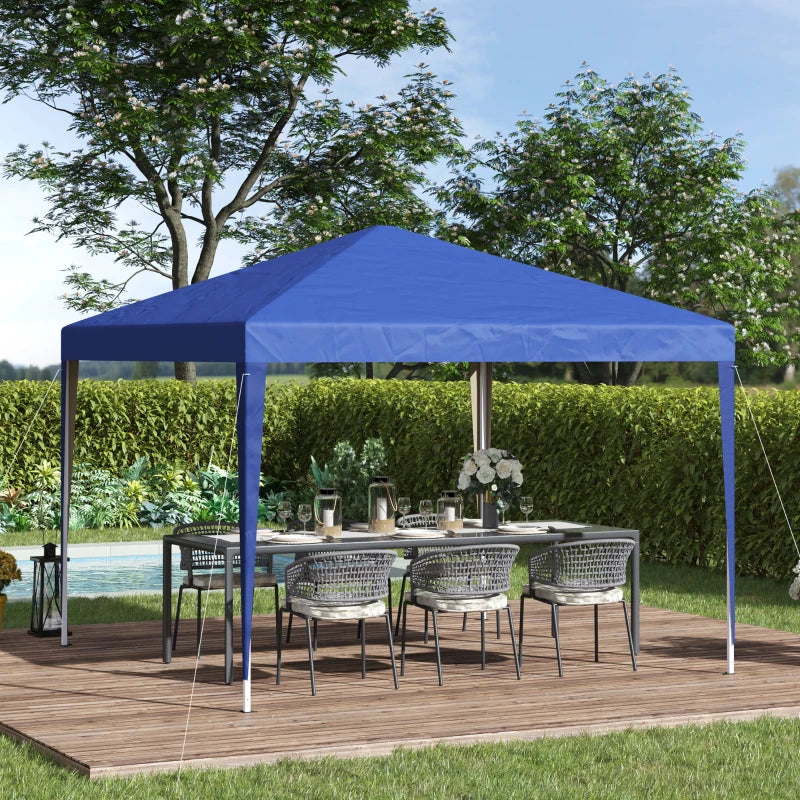 Blue 3m x 3m Pop Up Gazebo - Height Adjustable With Bag