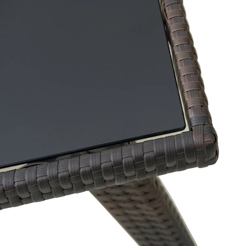 Brown 6 Seater Rattan Dining Set With Grey Cushions