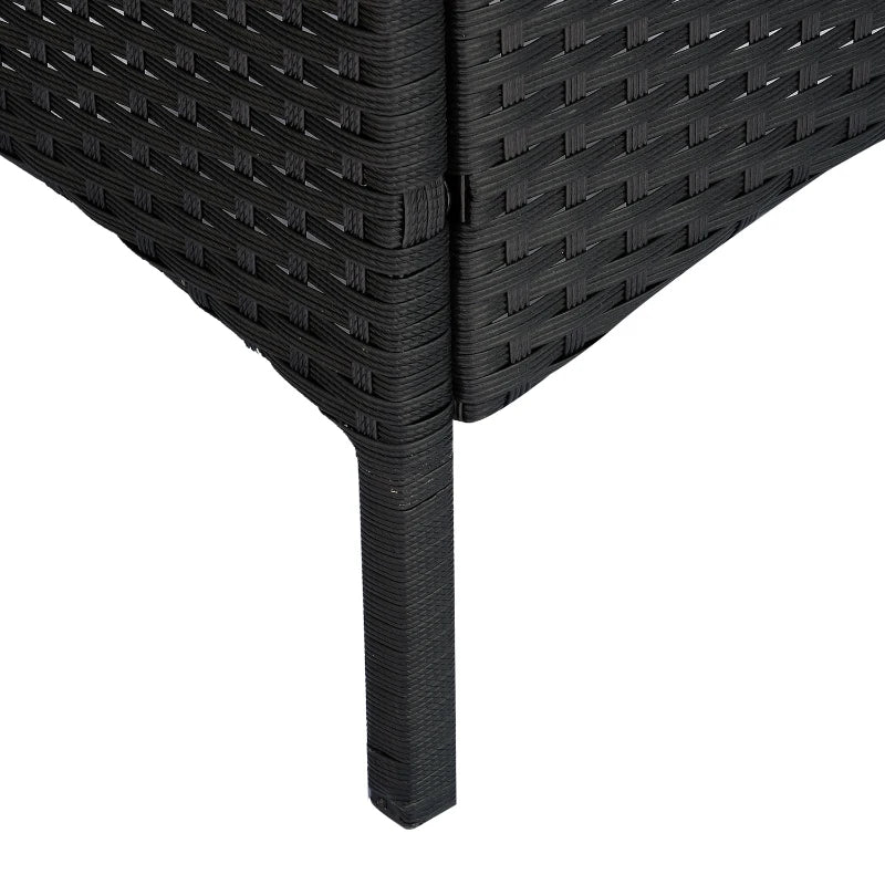 Black 2 Seater Rattan Bistro Set With Steel Frame