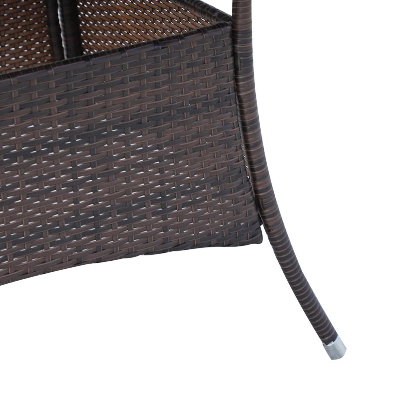 6 Seater Rattan Dining Set with Cushions - Rattan Garden Furniture Set with 6 Armchairs & Rectangular Glass Top Table