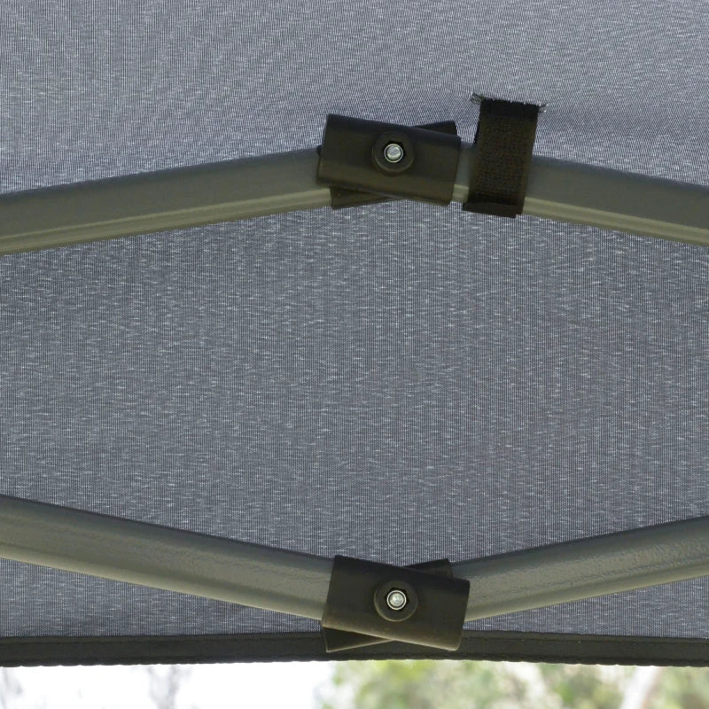 Grey 3.2m Hexagonal Pop Up Gazebo with Mesh Sidewalls