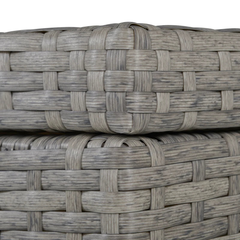 Grey 4 Rattan Wicker Sofa Set With Coffee Table, Side Storage Box & Cushions