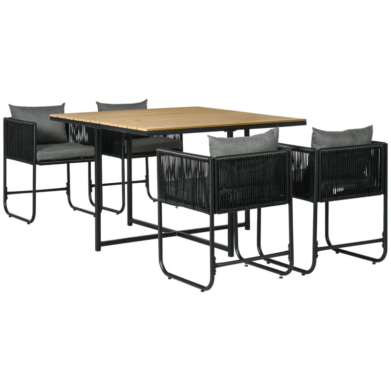 4 Seater Rattan Cubed Dining Set